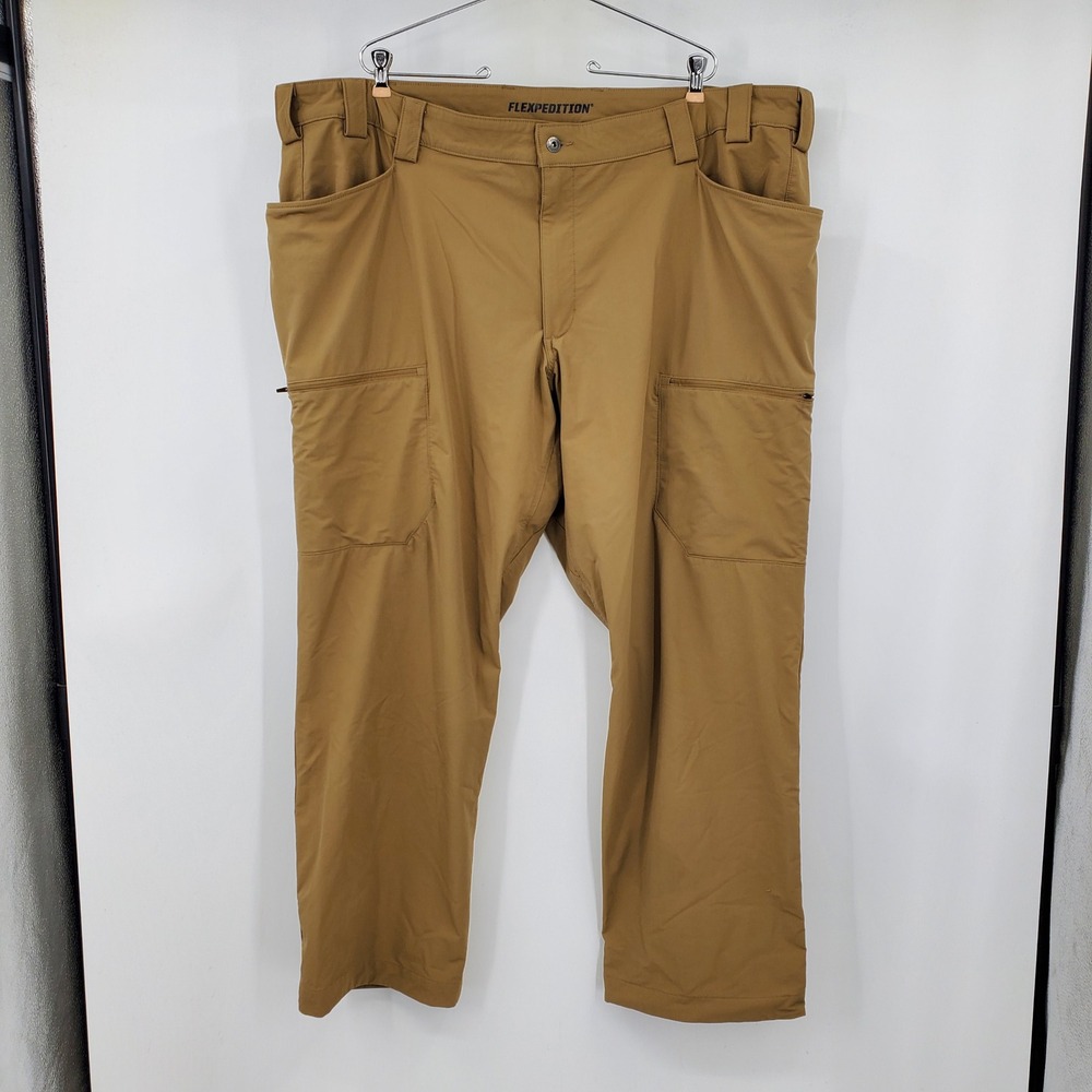 Duluth Trading Co Flexpedition Relaxed Fit Pants 46x32 Khaki Stretch Hiking Perf